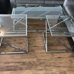 3Pc TopGlass Coffee Table Set 