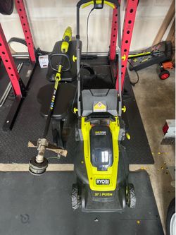 Ryobi 40V HP Brushless Lawn Mower + String Trimmer Combo w/ Battery & Charger