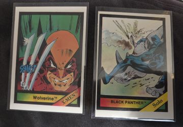 1987 COMIC IMAGES MARVEL UNIVERSE SERIES Wolverine And Black Panther RARE PRE GRADE 