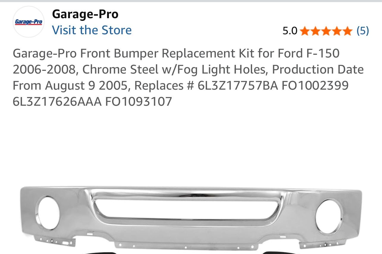 Bumper Replacement kit For Ford F150 2006-2008
