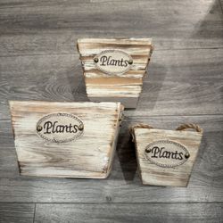 Rustic Plant Crates Set Of 3 