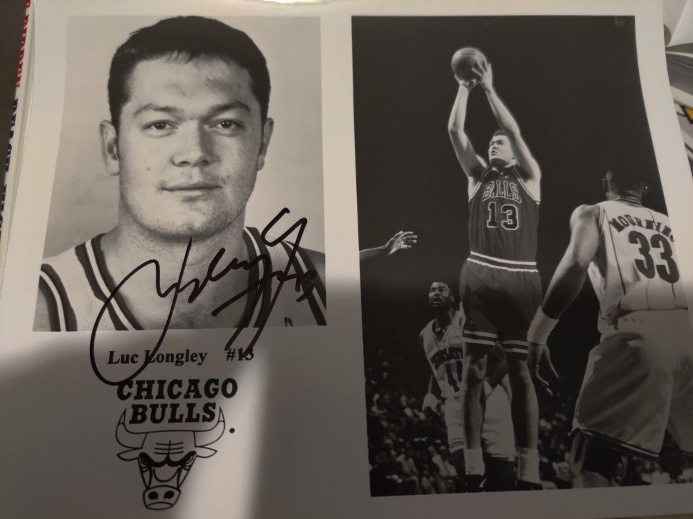 Chicago bulls Luck Longley Autograph promo pic