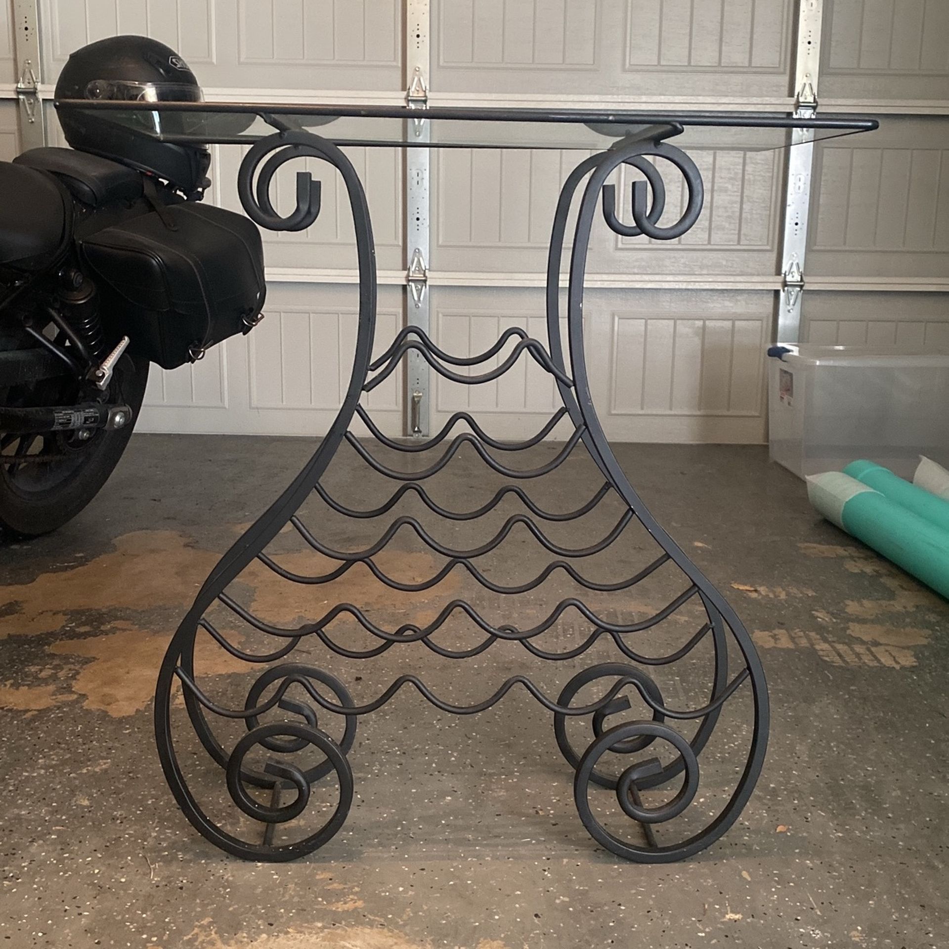 Wine Rack - Metal Frame With Glass Top $20 OBO