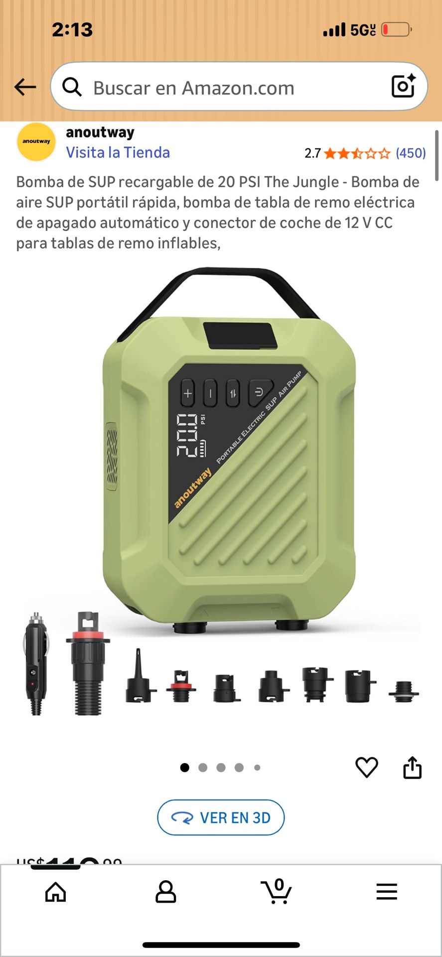 Bomba De Aire Portátil Recargable Nueva Multifuncional