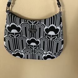 Authentic Prada Black&white  Jacquard Knit Shoulder Bag-excellent Condition .”