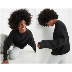 Aerie Oversized The Sweat Waffle Crew Neck Sweatshirt