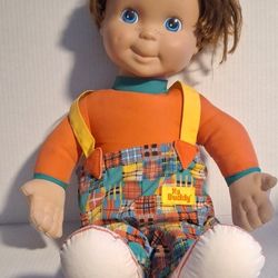 My Buddy Character Doll Plush Toy Patchwork Plaid Overalls Orange Shirt