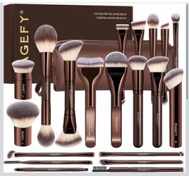 MAGEFY Juego de brochas de maquillaje profesionales 26 en 20 brochas de maquillaje de doble extremo para correctores de polvo, sombras de ojos, rubor 