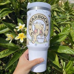 Disney Winnie the Pooh Starbucks 40 oz Tumbler double wall stainless travel office tumbler Super cute 40 oz coffee & drink tumbler. Stainless tumbl