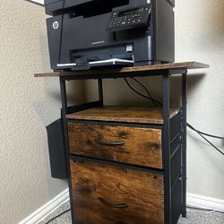 HP Laser Jet MFP M127fn printer with printer table