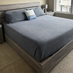 King Frame And Side Tables Set