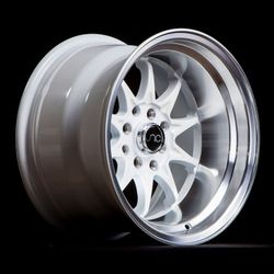 JNC003 White Machined Lip Wheels - 15"