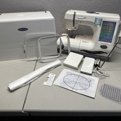 Janome Memory Craft 10000  Sewing and Embroidery Machine W/ Case, Pedal, & Acces