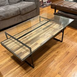 Glass top coffee table