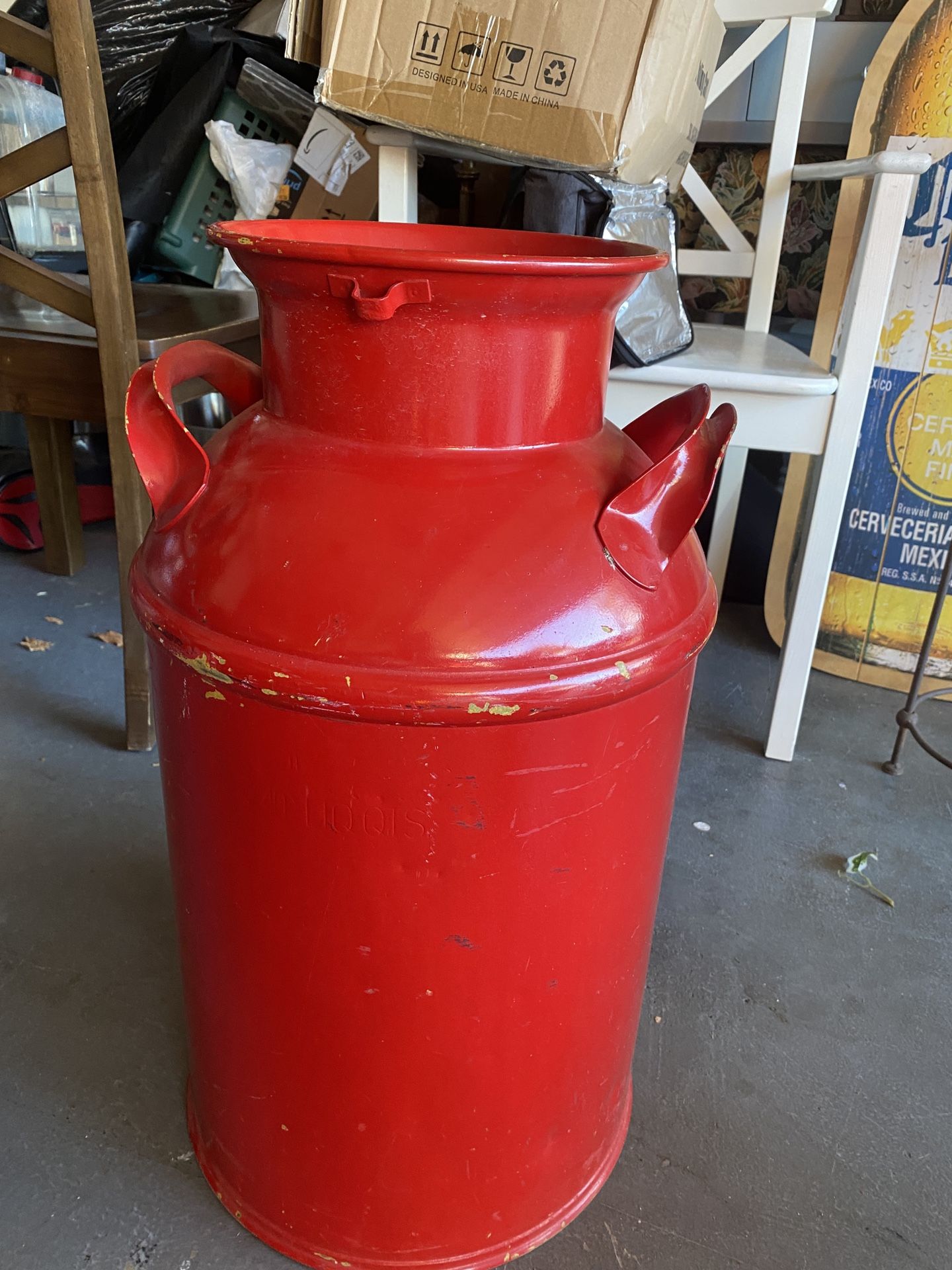 Vintage Heavy Milk Can Good Condition Sizr 24” Tall And 13” Wide