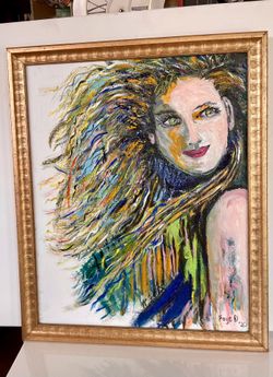 Green Eyed Lady Painting 