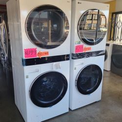 LG ThinQ WashTower Single Unit Front Load Washer 4.5 Cubic  AND  Gas Dryer 7.4 Cubic Feet 8IEM 