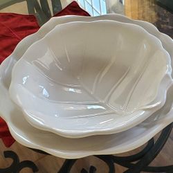 A. Santos Portugal Two Piece White Porcelain Bowl Set