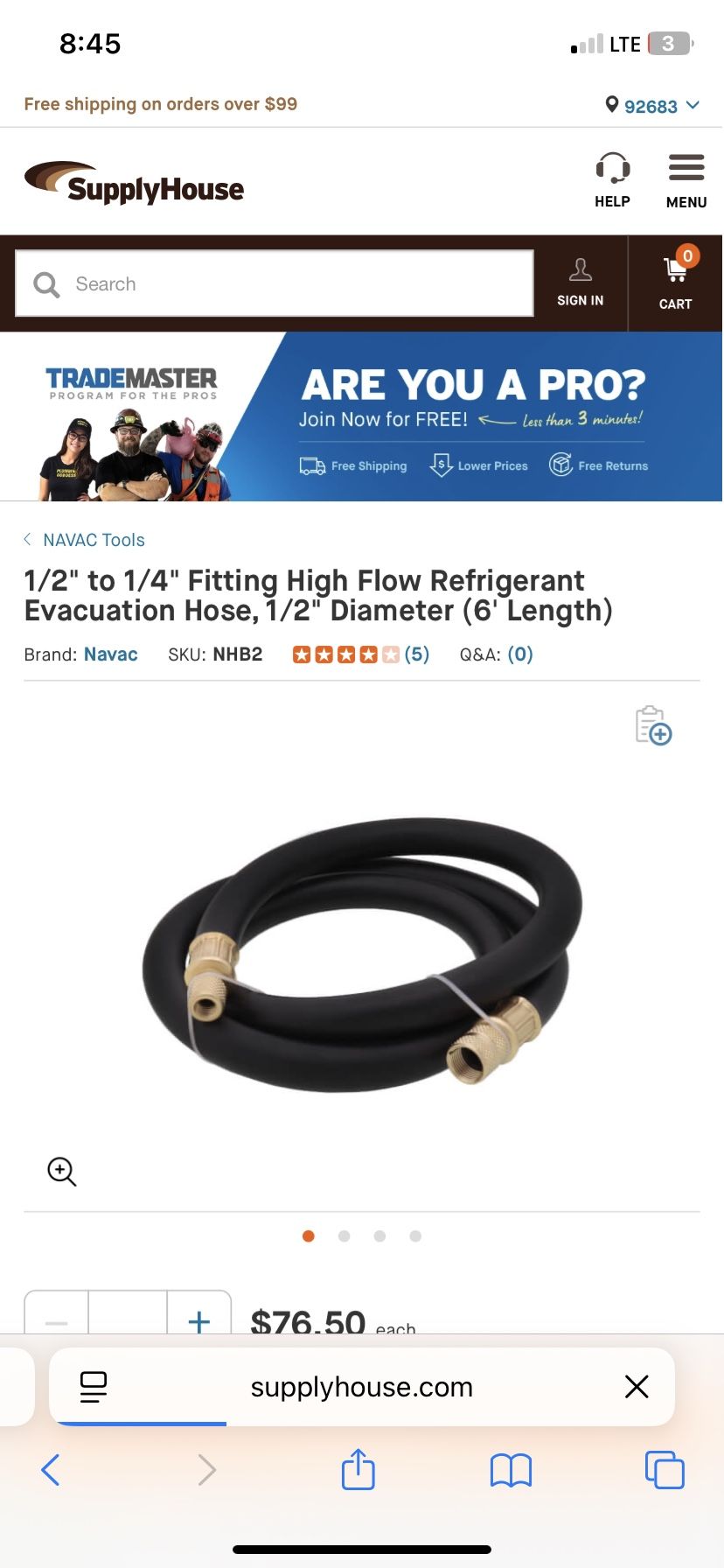 Navac Vacuum Hose