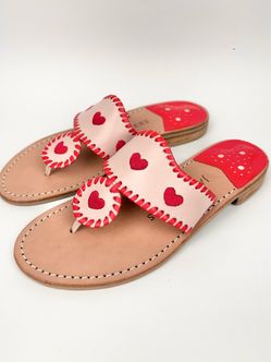 *New* Jack Rogers Heart Embroidered Sandals