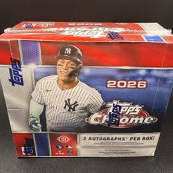 2026 Topps Chrome Baseball Hobby Jumbo Box Factory Sealed 2 Autos BRAND NEW