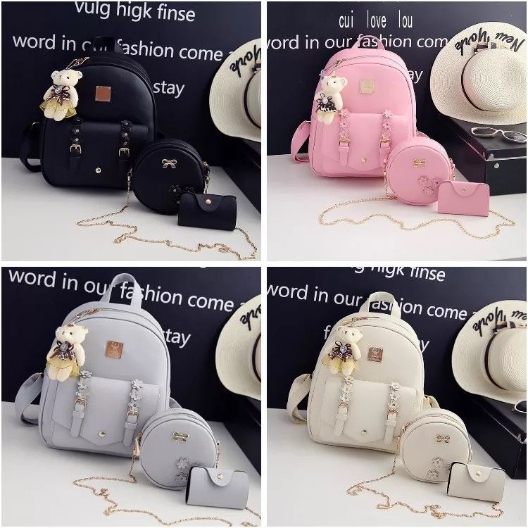 Women Backpack Purse 3pcs 