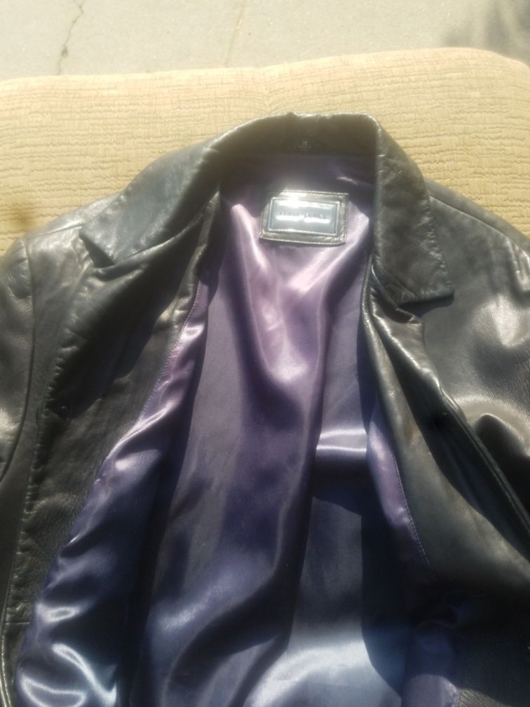 Reilly Olmes Leather jacket. super soft leather. 3/4 length