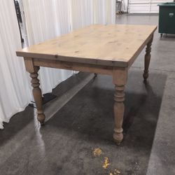 James&James Natural Wood Dining Table with Turned Legs