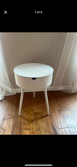 White Metal Nightstand