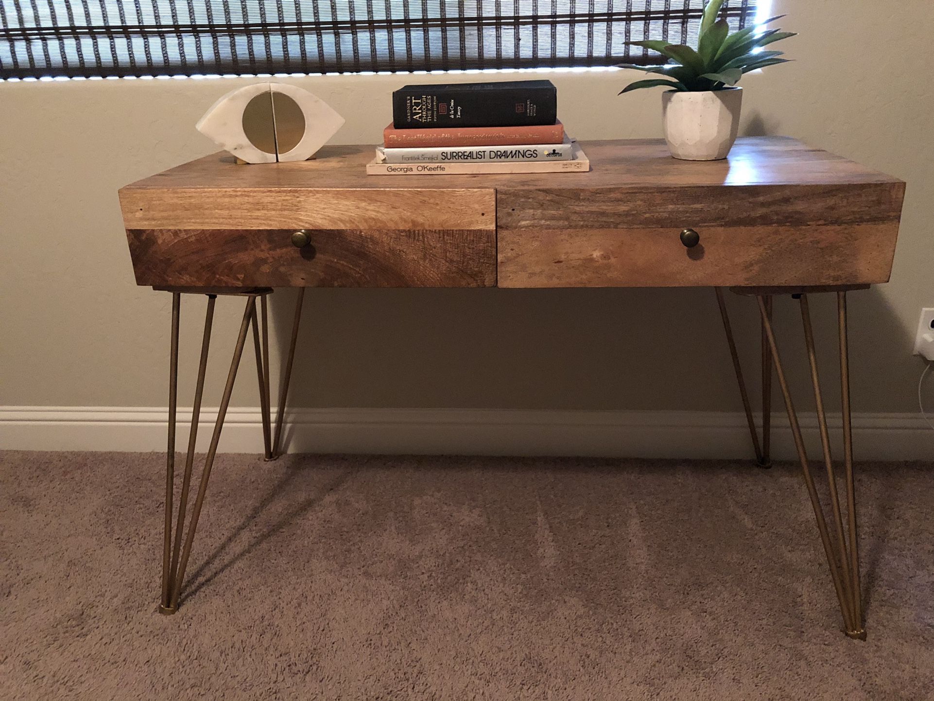 solid wood desk / console table