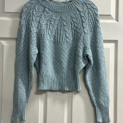 American Eagle Blue Long Sleeve Cable Knit Sweater - Size XS - VGUC