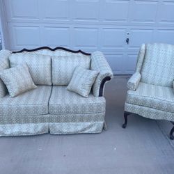 Cream Love seat with matching Chaise