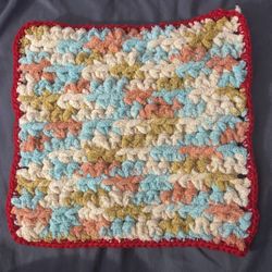 Super Soft Handmade Crocheted Pet/Baby Blanket With Red Rim