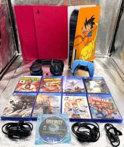 PlayStation 5 Bundle Disc Edition 825GB w/ 9 Games, Headset, Cables, & Extras
