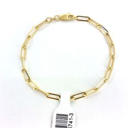 14Kt Yellow Gold 7” Paper Clip Bracelet 1.55g 3.2mm 215741/3