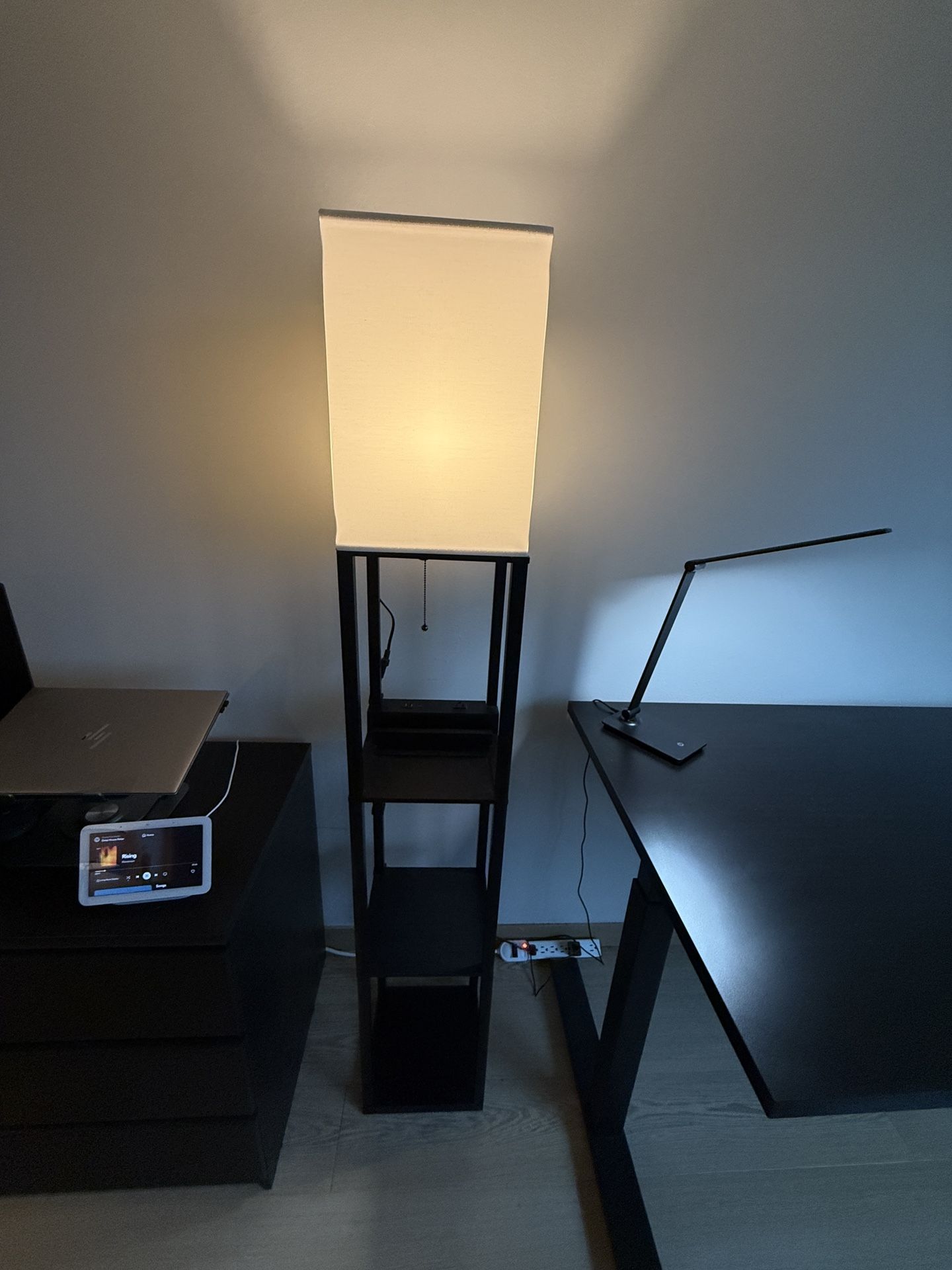 Lamp With Outlets And Shelves