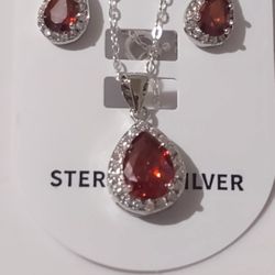 Sterling Silver Necklace & Earring Sets 