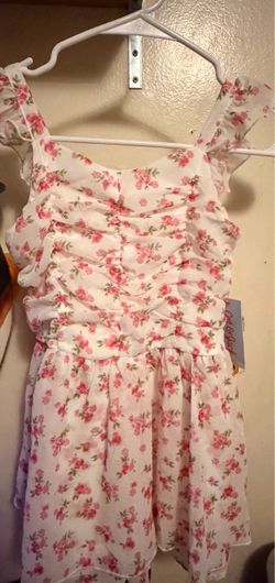 Cat & Jack Floral Ruched Mini Dress with Ruffle Straps