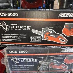 ECHO FORCE 18 IN 56 V CORDLESS ELECTRIC BATTERY BRUSHLESS REAR HANDLE CHAINSAW KIT NEW 
