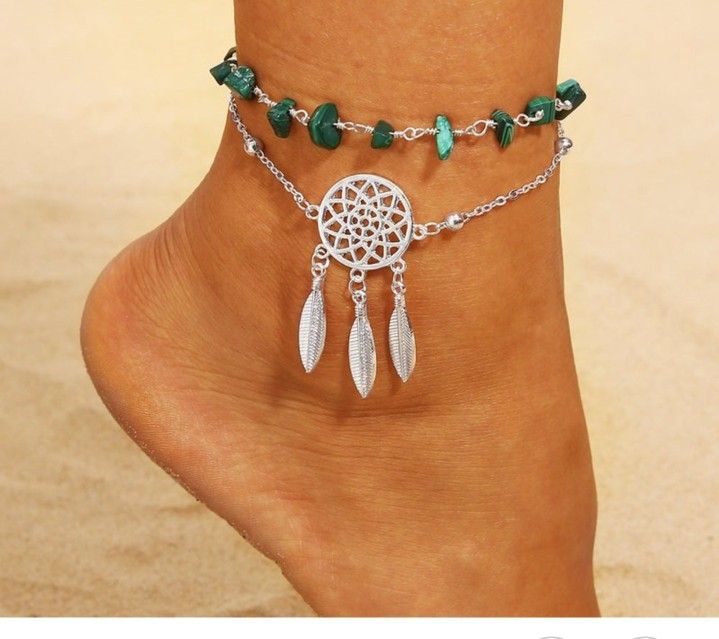 10.5" Turquoise Dreamcatcher Anklet