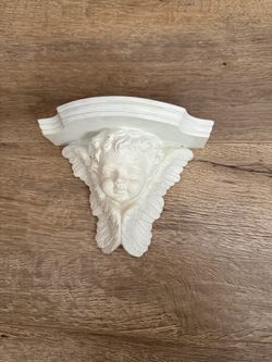 White Cherub Angel Wall Shelf Bracket