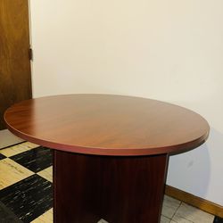42" Round Cherry Conference Table Laminated 