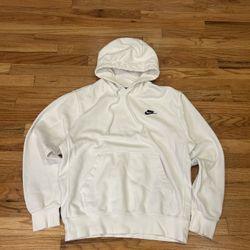 White Nike hoodie with black embroidered logo Size small #sweatshirt #athleisure