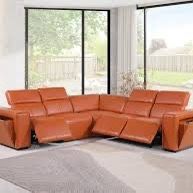 New 5 Piece Power Reclining Sectional.  Genuine Italian Leather.  112x112x31H.  Free Delivery!