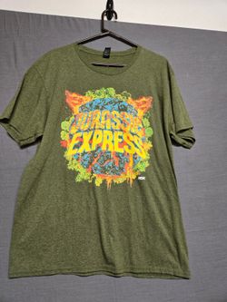 Port and Company Jurassic Express graphic T shirt olive green Large