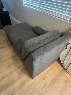 Gray Fabric chair ottoman