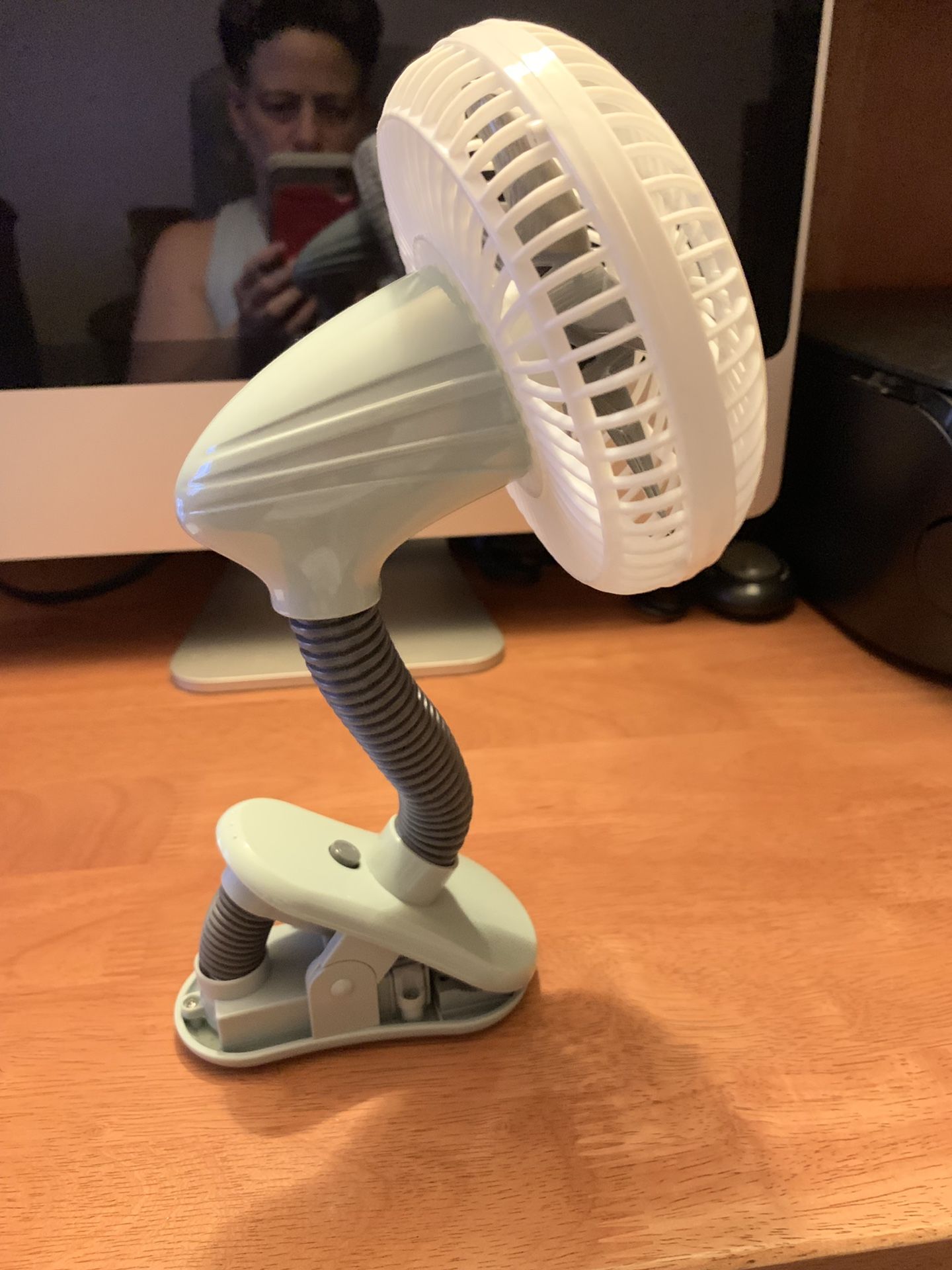 White& Gray small 02Cool Fan with Clip