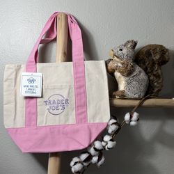Trader Joe’s Mini Pastel Tote Bag in Pink