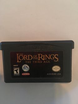 Nintendo gameboy advance lord of the rings