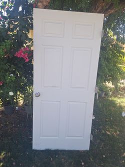 6 panel, white door is a 36" width × 80"height